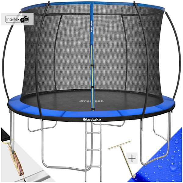 tectake Studsmatta Jumpy med skyddsnät - 366 cm Blå