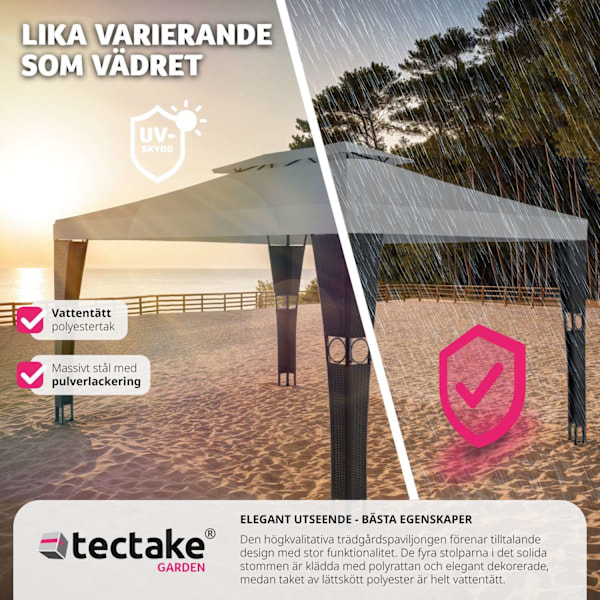 tectake Paviljong i konstrotting Mona 3x4m  Anthracite