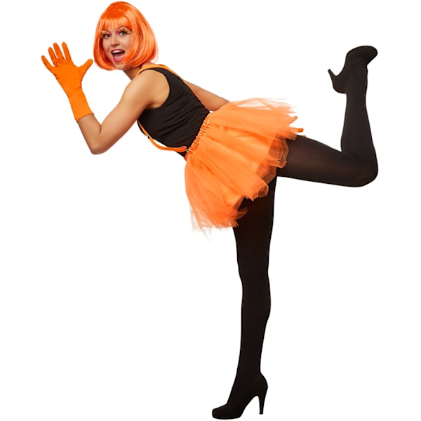 tectake Ballerina-tyllkjol med hängslen orange Orange XXL
