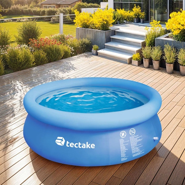 tectake Pool rund med filterpump Ø 300 x 76 cm Blå