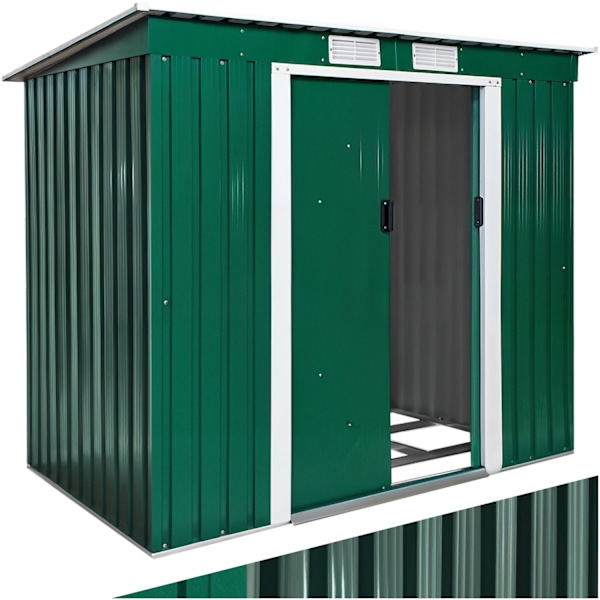 tectake Redskapsbod med snedtak 213x130x173cm Grön
