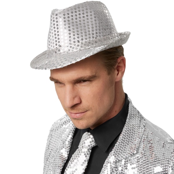 tectake Partyhatt med paljetter Silver