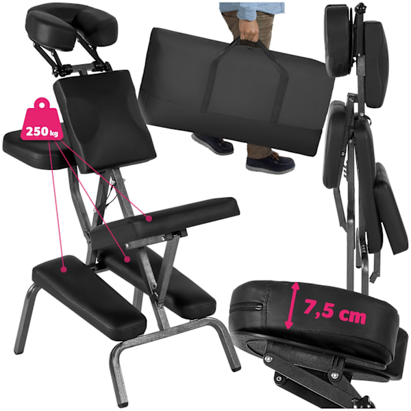 tectake Massagestol i konstläder Svart