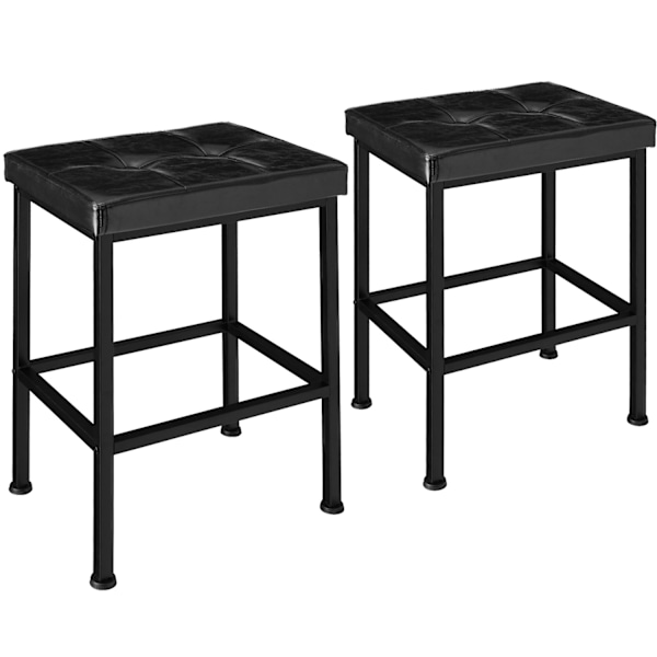 tectake 2 Barstolar Bodie Svart