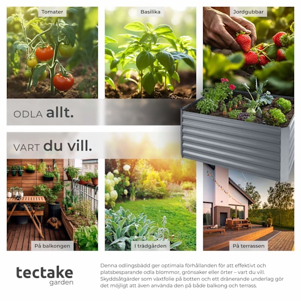 tectake Upphöjd odlingsbädd Salvia galvaniserad Silver