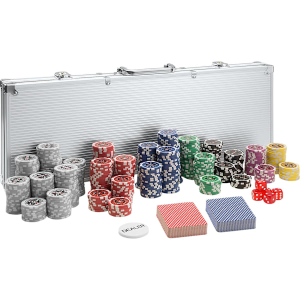 tectake Pokerset -  500 delar Silver