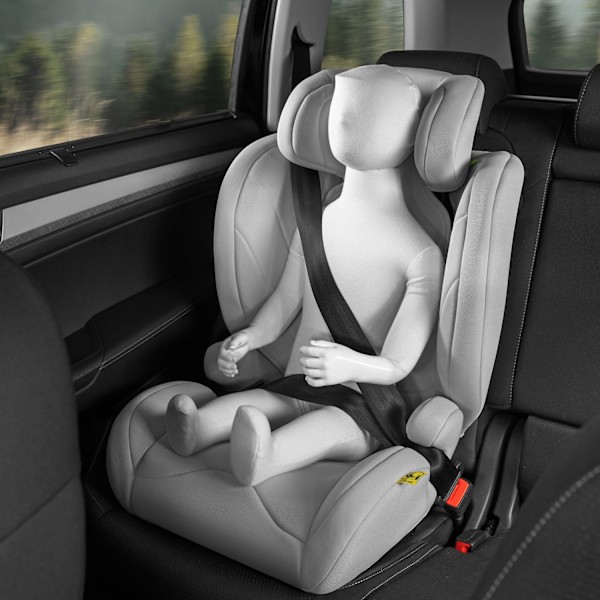 tectake Bilbarnstol Levi, i-Size-godkänd, med ISOFIX Ljusgrå