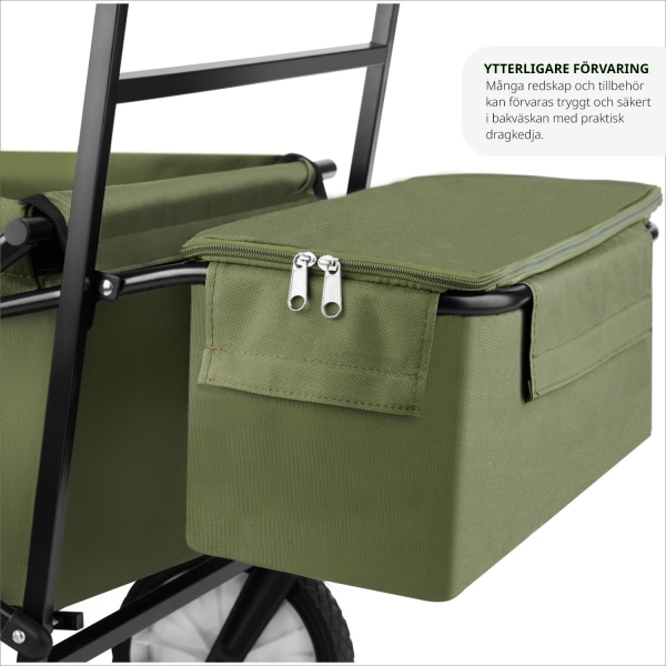 tectake Hopfällbar skrinda med bärväska, lastkapacitet 80kg Grön