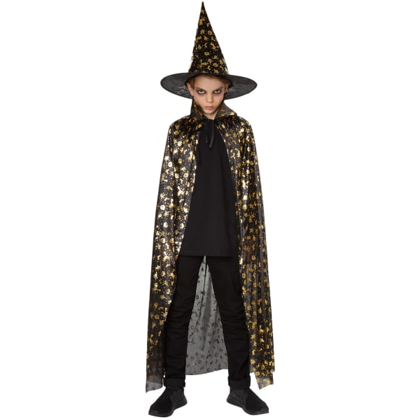 tectake Hatt och cape till Halloween för barn - 60 cm Guld