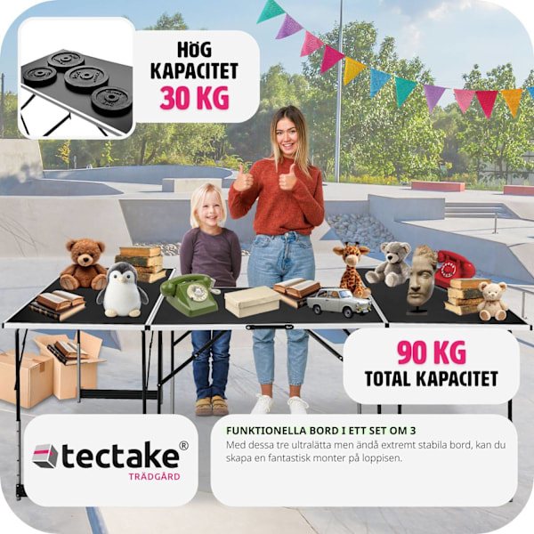tectake Arbetsbänk 3st Svart