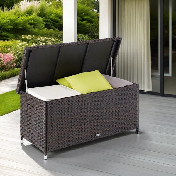 tectake Dynbox Kiruna med lock Brun
