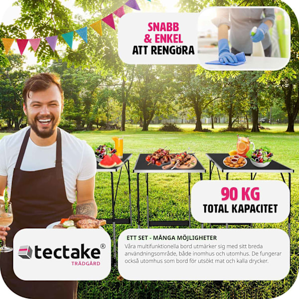 tectake Arbetsbänk 3st Svart
