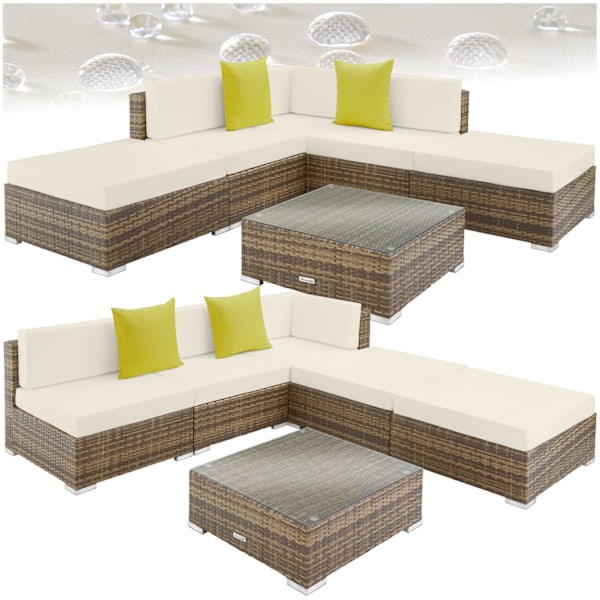 tectake Loungeset i konstrotting Paris Natur