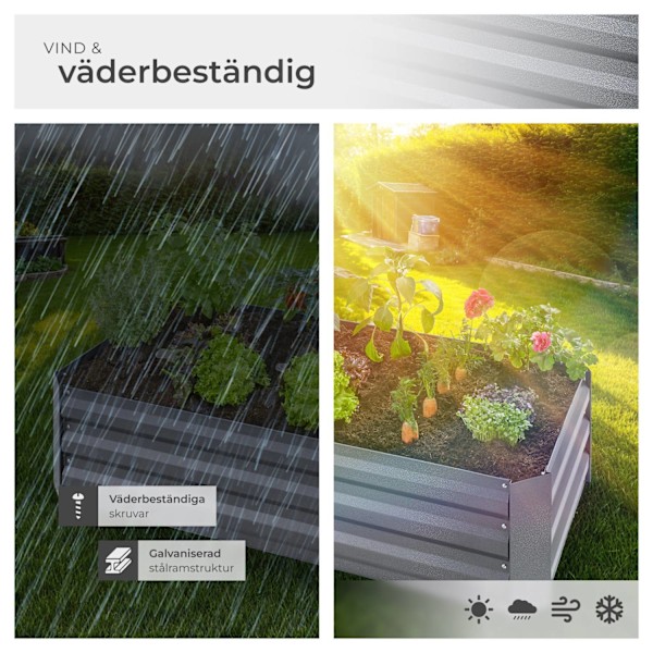 tectake Upphöjd Pimpinella galvaniserad grå
