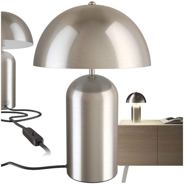 tectake Liten bordslampa Altea, 40W Matt nickel