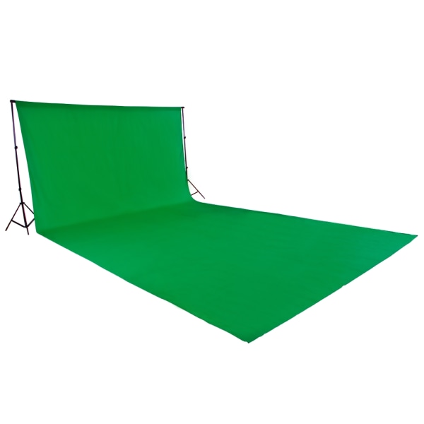 tectake Fotobakgrund / Backdrop set 3x6m med väska Grön
