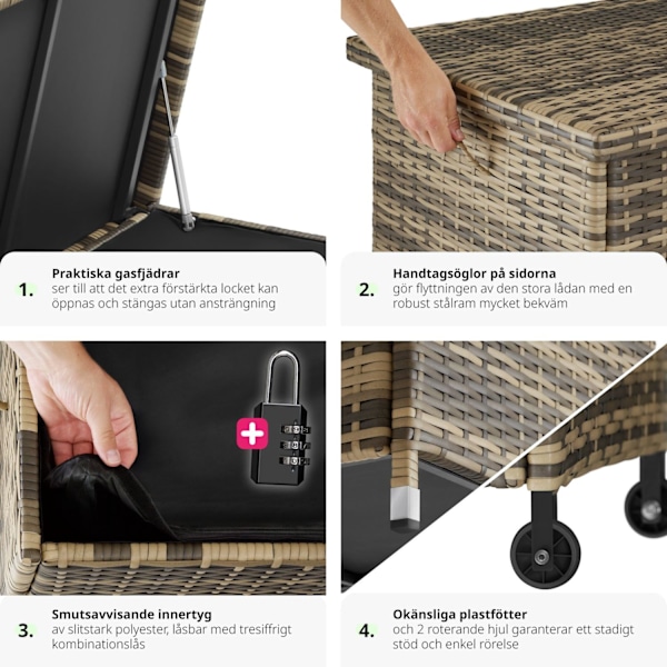 tectake Dynbox Kiruna med lock Natur