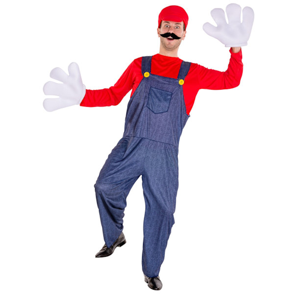 tectake Maskeraddräkt Herr Super rörmokare Mario Red M