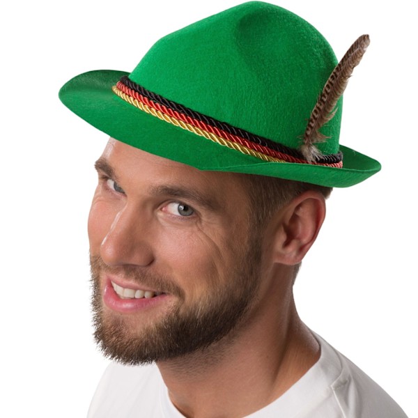 tectake Grön traditionell bayersk hatt med Tysklands färger Grön