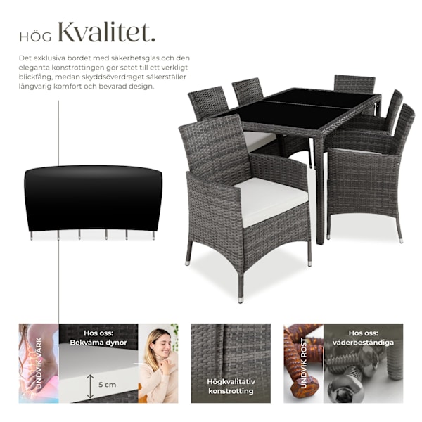 tectake Matgrupp i konstrotting Vit