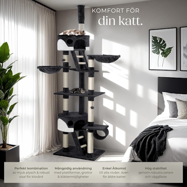tectake Klösträd katt, klösmöbel Hansi Vit
