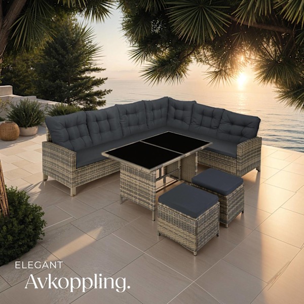 tectake Loungeset Barletta i konstrotting Natur