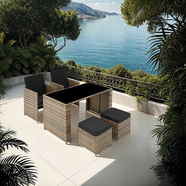 tectake Loungegrupp i konstrotting Palermo Natur