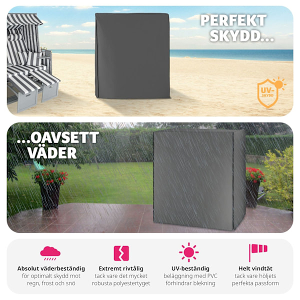 tectake Skyddsöverdrag för strandkorg grå