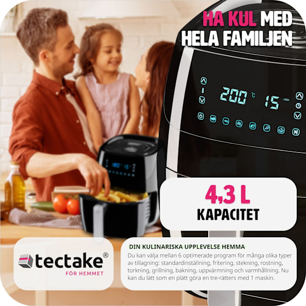 tectake Airfryer Yaiza 4.3 L Svart