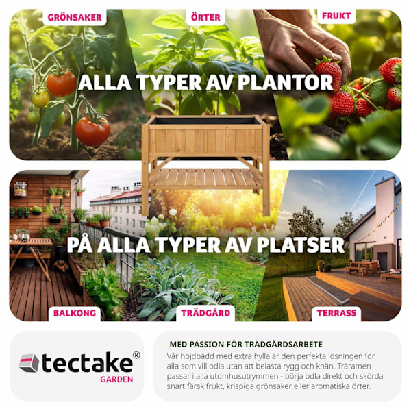 tectake Planteringslåda med förvaring Brun