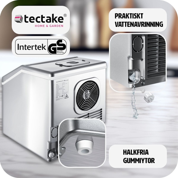 tectake Ismaskin för klara iskuber Silver