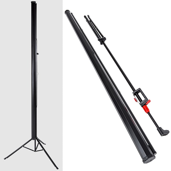 tectake Projektorduk med stativ - 152 x 152 cm Vit