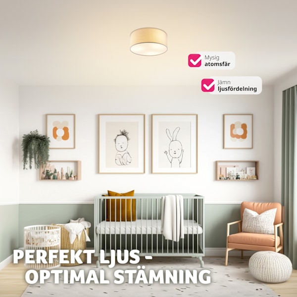 tectake Taklampa Circum, plafond i linne Vit