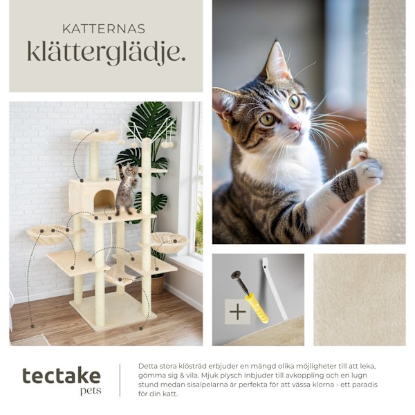tectake Katt klösträd, klösmöbel Lilou Beige