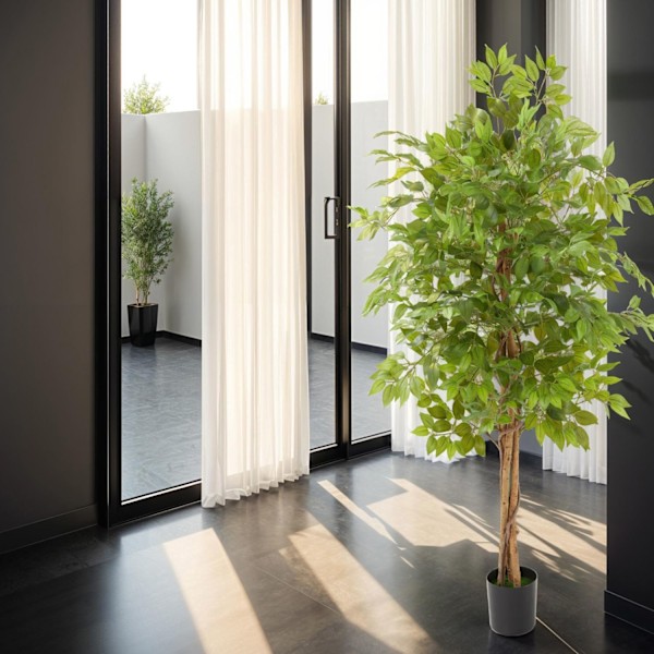 tectake Konstgjort fikusträd Fida, naturtrogen textur - 160 cm Grön