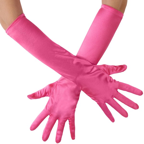 tectake Långa satinhandskar Rosa