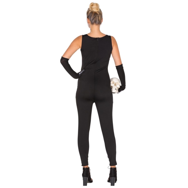 tectake Maskeraddräkt Dam Jumpsuit Skelett Black M