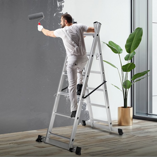 tectake Byggställning - Universalstege Silver