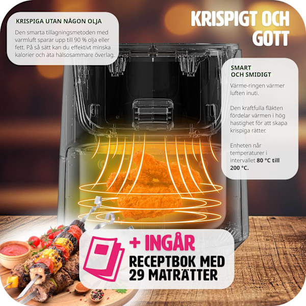 tectake Airfryer Mika 8.5 L Svart