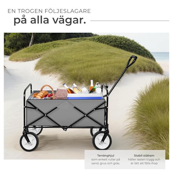 tectake Fällbar skrinda lastkapacitet 80kg grå