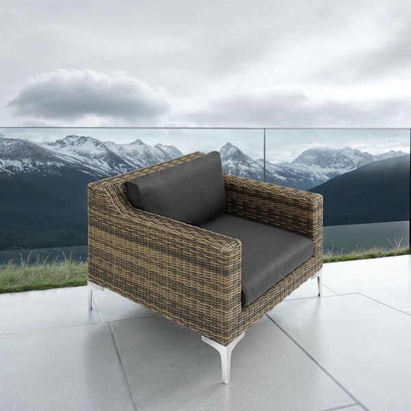 tectake Modulärt loungeset Villanova Aluminiumset 5 2-sits grå