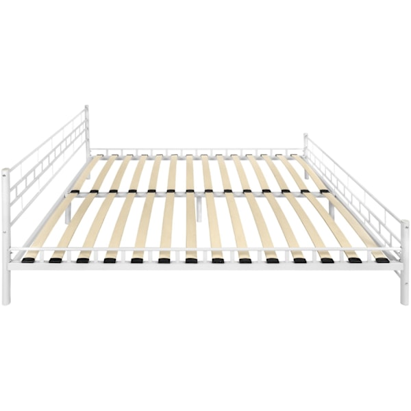tectake Sängram med ribbotten i modern design - 200 x 180 cm Vit