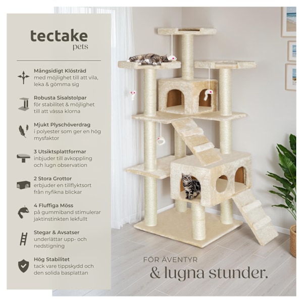tectake Klösträd katt Knuti Beige