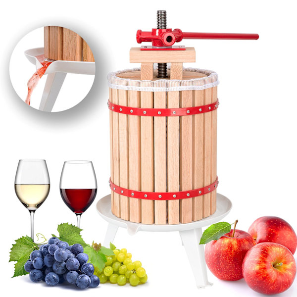tectake Mekanisk fruktpress juicepress - 18 L Röd