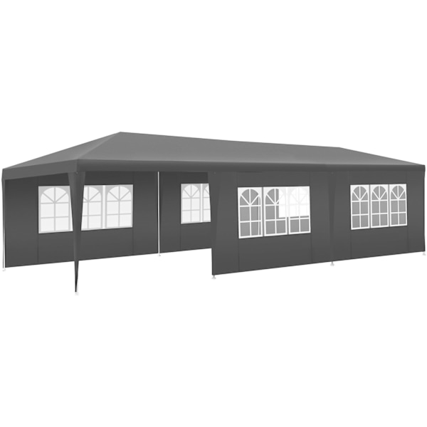 Paviljong Miramas 9x3m med 8 sidodelar vattentät - grå grå