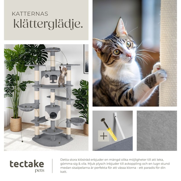 tectake Katt klösträd, klösmöbel Filippa Vit