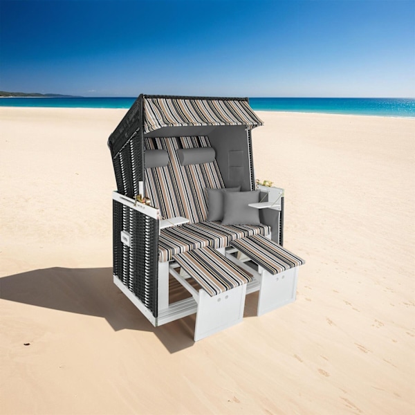 tectake Strandkorg med dyna, inklusive skyddsöverdrag multifärg