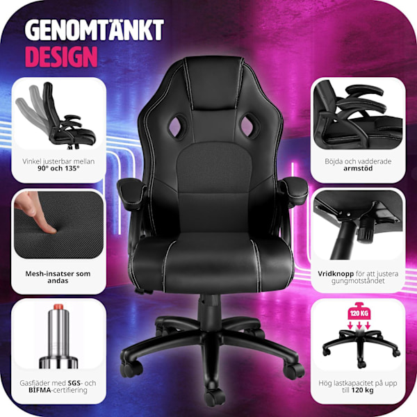 tectake Gamingstol Tyson Svart