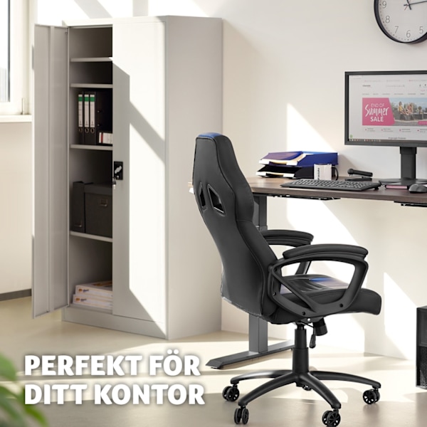tectake Förvaringsskåp med 5 fack 40x80x180 cm grå