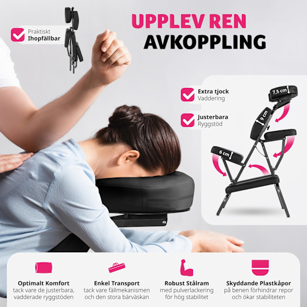 tectake Massagestol i konstläder Svart